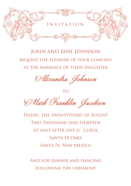majestic invitation - Wedding invitation cards