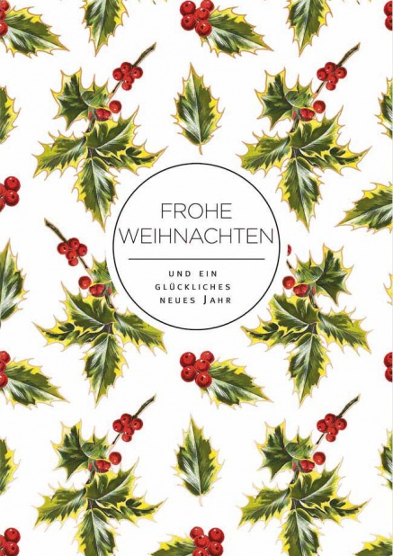 Online Weihnachtskarte mit vielen Mistelzweigen Braun.