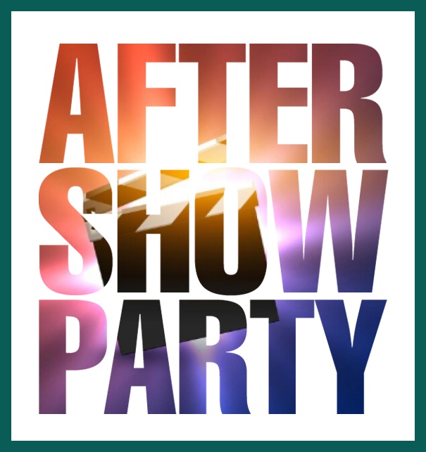 Online Invitation card with cut our After Show Party for photo Green.