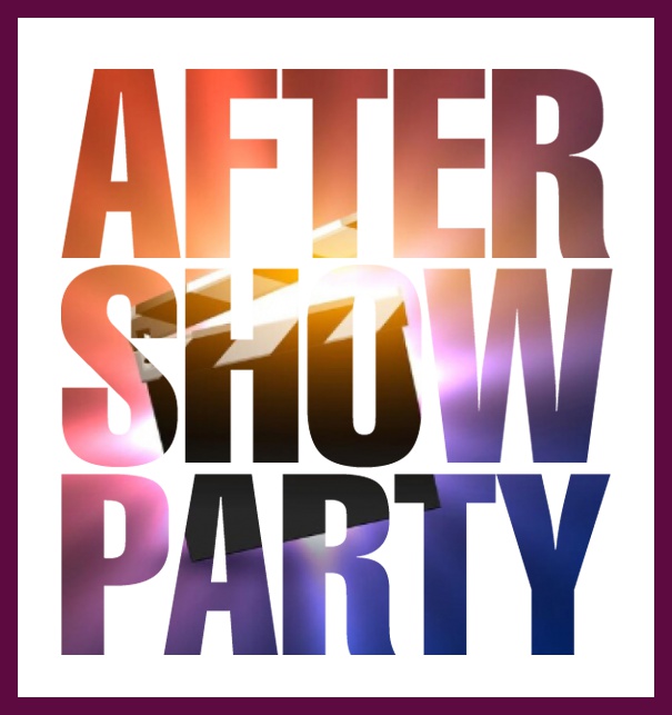 Online Invitation card with cut our After Show Party for photo Purple.