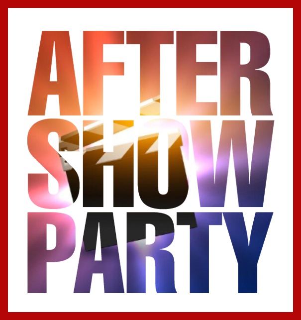 Online Invitation card with cut our After Show Party for photo Red.