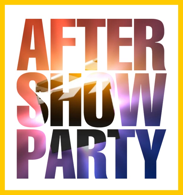 Online Invitation card with cut our After Show Party for photo Yellow.