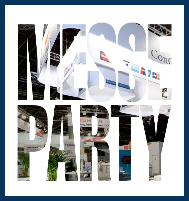 Online Einladungskarte mit ausgeschnittenem Text Messe Party Marine.