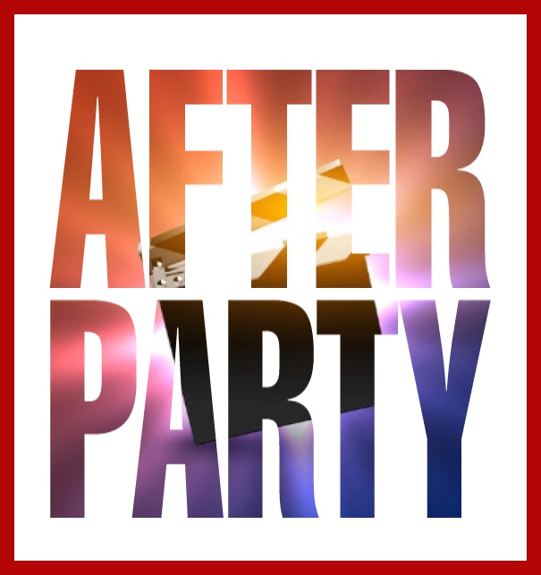 Online Invitation card with cut our After Party for photo Red.