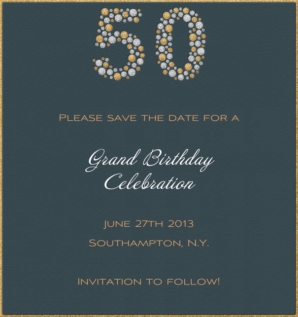 50th Birthday Save The Date Card Designs