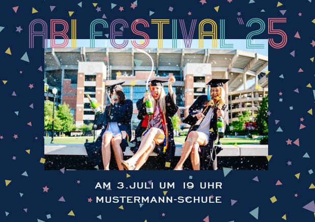 Online Einladung mit Abi Festival 2025 Design Marine.