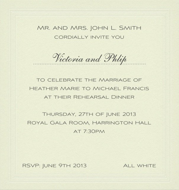 Paper Colored, classic Wedding Invitation Design.