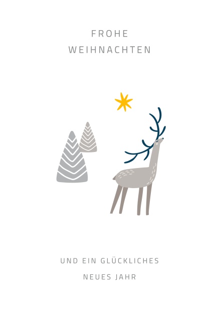 Online Weihnachtskarte mit röhrendem Hirsch