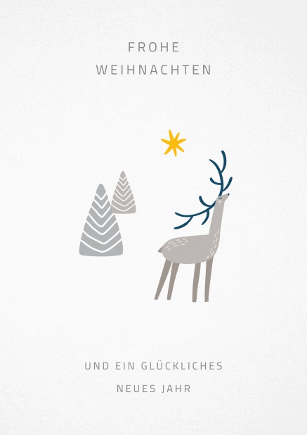 Weihnachtskarte mit röhrendem Hirsch