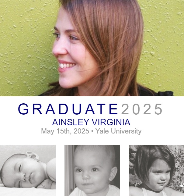 Online Invitation with 4 photo options for graduation.