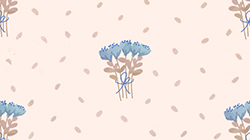 Illustration of Bouquet of blue flowers on rosa background