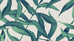 Illustration of painted green plants on beige background