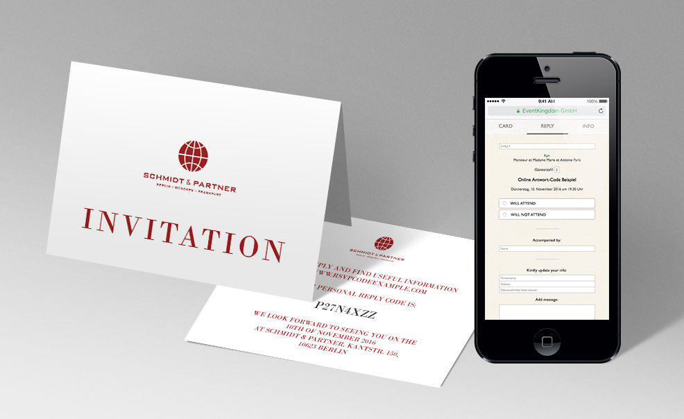 Online Registration with personalized codes for paper invitations ...